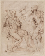 K IX 045
<br/>
Heremieten Antonius en Paulus gespijzigd door een raaf
<br/>
<em>Bandinelli, Baccio (1493-1560) - kopie naar</em>